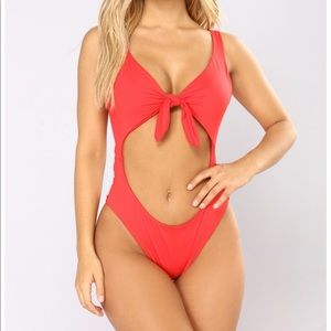 Red One-Piece Swimsuit